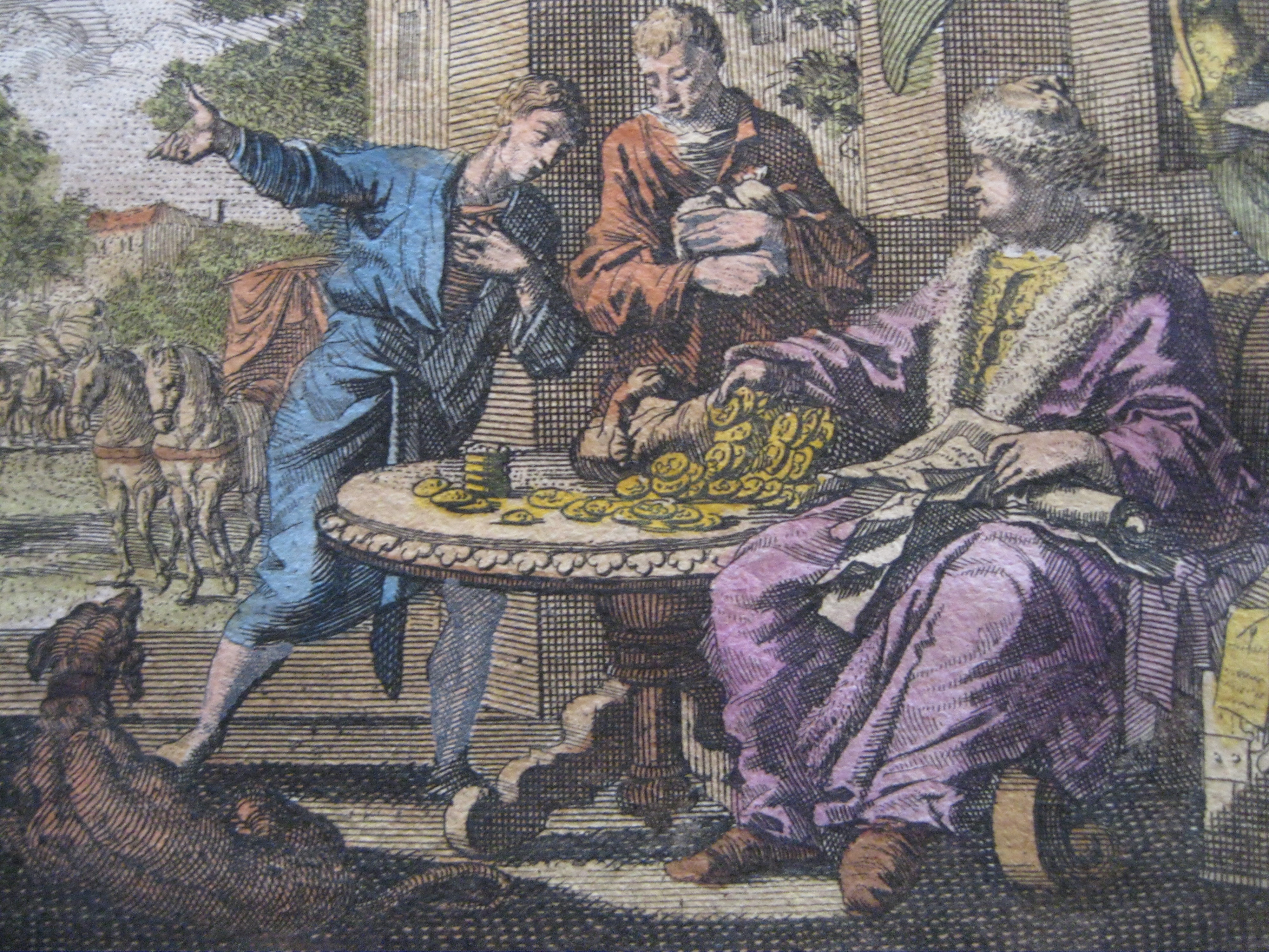 El recaudador de monedas de oro, Santa Clara - Weigel, 1707.